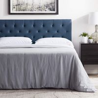LUCID Mid-Rise Upholstered Headboard - Adjustable Height from 34" to 46", Full, Cobalt