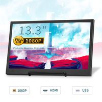 TOGUARD USB Portable Monitor 13.3 Inch IPS Gaming Monitor Small HDMI Computer Display Screen HD 1920x1080 with Dual Mini HDMI Support Two-Way Power Supply for PS3/Xbox/Raspberry Pi