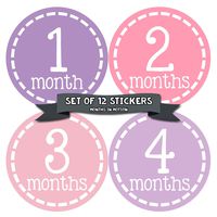 Months in Motion Baby Monthly Stickers - Baby Milestone Stickers - Newborn Girl Stickers - Month Stickers for Baby Girl - Baby Girl Stickers - Newborn Monthly Milestone Stickers