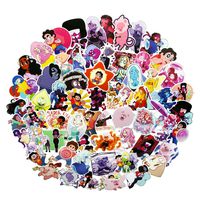 60pcs Steven Universe Cartoon Anime Stickers Laptop Water Bottle Stickers Bedroom Wardrobe Car Skateboard Motorcycle Bicycle Mobile Phone Luggage Guitar DIY Decal (Steven Universe 60)