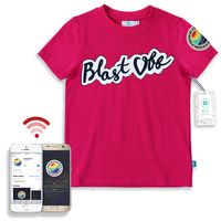 B'zT Washable Tracking Device Sensor Pre-Embedded T-Shirt in Cotton, Bio-Degradable Encasing, Free App Works with Smartphone to Track up to 5 Children Perfect for Travel & Playground.(S, Pink)