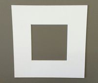 1 12x12 Square White Picture Mats with White Core Bevel Cut for 8x8 Pictures