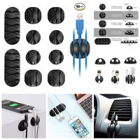 Cable Clips Cord Holder Cable Organizer Cord Keepers 10 Pack Computer Desk DIY Kit Self Adhesive Phone Charger, USB, Wire Hooks Accessories Management System for Car, Home, Office, Cubicle, Gift-Idea