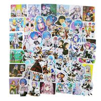 Life in a Different World from Zero Waterproof Laptop Stickers Waterproof Skateboard Snowboard Car Bicycle Luggage Decal 50pcs Pack