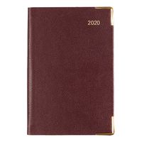 Letts Classic Week to View 2020 Planner with Gold Corners, Burgundy, 4.25 x 2.75 inches (C32EBY-20)