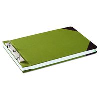 Wilson Jones Canvas Sectional Storage Post Binder For 8-1/2 X 14 Sheets, 4-1/4" Post Spacing, Green Canvas, W278-32A