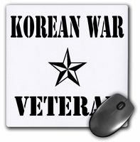 3dRose Korean War Veteran, Black & White - Mouse Pad, 8 by 8" (mp_110014_1)