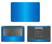 decalrus - Protective Decal for HP ChromeBook 14-CA061DX (14" Screen) Laptop LITE Blue Texture Brushed Aluminum Skin case Cover wrap BAhpChrmbk14_CA061dxLiteBlue