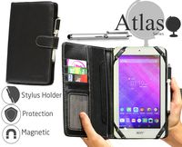 Navitech Black Faux Leather Book Style Case Cover & Stylus Pen Compatible with The ASUS ZenPad 7.0 Z370C / Z170MG / Z370CG / Z170C / Z170CG D