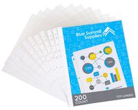 200 Sheet Protectors, 11 Hole Lightweight Binder Sleeves, Designed to Protect Frequently Used 8.5 x 11 Papers, Acid and PVC Free, Clear Plastic Design, 9.25 x 11.25 Top Loaded, 200 Pack