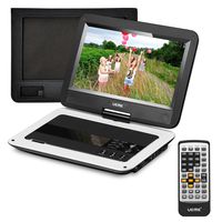 UEME Portable DVD Player with 10.1 inches LCD Screen, Car Headrest Mount Holder, Remote Control, Travel DVD Players (White)