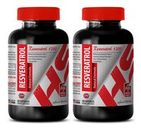 Resveratrol Supplements - RESVERATROL RED Wine Extract 1200 MG - Increase Longevity (2 Bottles)