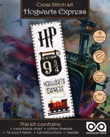 Cross Stitch Kit 'Hogwarts Express: Platform 9¾ King's Cross Station' Bookmark