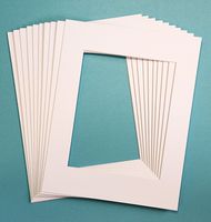 Pack of 10 WHITE 11x14 Picture Mats Matting with White Core Bevel Cut for 8x10 Pictures