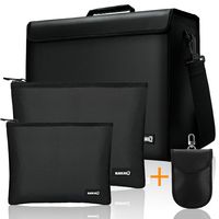 Fireproof Document Bags Safe Bags Water Resistant, Extra Large 17" x 12" x 5", with a Faraday Bag & 2 PCS Portable Fireproof Bags for Documents, Cash and Valuables
