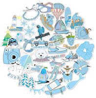 Vsco Girls Stickers for Hydro Flask Water Bottles Big 35 Pack Cute,Girls,Waterproof,Aesthetic,Trendy Stickers for Teens, Waterbottle,Laptop,Phone,Travel Extra Durable Vinyl(Blue)