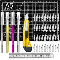 Exacto Knife Upgrade Precision Carving Craft Knife Hobby Knife Exacto Knife Kit 50 Spare Xacto Blade for Art, Hobby, Scrapbooking,Stencil