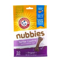 Arm & Hammer Nubbies Dental Treats for Dogs | Dental Chews Fight Bad Breath, Plaque & Tartar without Brushing | Chicken Flavor, 20 Pcs