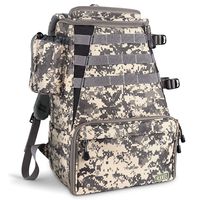 Rodeel Fishing Tackle Backpack, 2 Fishing Rod Holders, Large Storage, Water Resistant & Weatherproof Backpack for Trout Fishing Outdoor Sports Camping Hiking