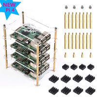 4 Layers Clear Stackable Case for Raspberry Pi 3 Model B+ Case with Heatsink for Raspberry Pi 3 Case