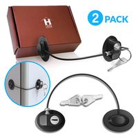 Pack of 2 Refrigerator Fridge Lock - Child Safety Lock for Freezer, Cabinet, Drawers, Door - Black by HavenHause