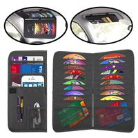 Lebogner Car Sun Visor Organizer And CD Holder, 2 In 1 Auto Interior Accessories Organizer Pocket, Personal Belonging and Registration, Document, Ticket Storage Pouch + 18 Pocket CD, DVDs Storage Case