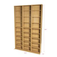 Atlantic Oskar Adjustable Media Wall-Unit - Holds 756 CDs, 360 DVDs or 414 Blu-Rays/Games, 21 Adjustable and 6 fixed shelves PN38435712 in Maple