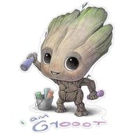 Groot (I am Groot) 6" x 4,5" - Car, Laptop Decal, Window, Car Bodies,Motorcycles Helmets Boats, Mailboxes, Laptops, Skateboard, Guitars, Trailers