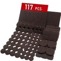Trenect Furniture Pads 117 Pieces Self Adhesive Assorted Sizes Furniture Felt Pads Noise Reduction Strong Adhesive Thick Furniture Pads for Hardwood Floors
