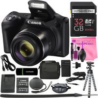 Canon PowerShot SX420 IS Digital Camera (Black) w/20MP, 42x Optical Zoom, 720p HD Video & Wi-Fi + 32GB Card + Reader + Grip + Spare Battery/Charger + Tripod + Complete Camera Works Accessory Bundle