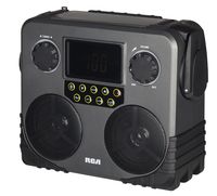 RCA RCAEP700WR RCA 14-in-1 Multi-Function Jobsite AM/FM/NOAA Radio with Solar Charging and Bluetooth, Gray