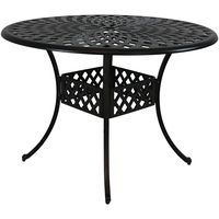 Sunnydaze Round Patio Dining Table, Outdoor Durable Cast Aluminum Construction with Crossweave Design, 41-Inch Diameter