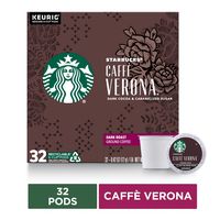 Starbucks Caffè Verona Dark Roast Single Cup Coffee for Keurig Brewers, 32 Count