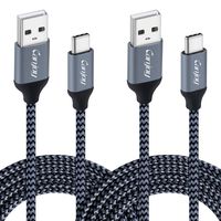 USB Type C Cable, Canjoy [2 Pack/6ft] USB A 2.0 to USB C Fast Charger Nylon Braided USB C Cable Compatible Samsung Galaxy S9 S8 Note 9 8,LG V20 V30 G5 G6,Moto Z Z2,Pixel,Nexus 5X 6P