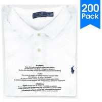Spartan Industrial || 200 Count - 10" X 13" Self Seal Clear Poly Bags with Suffocation Warning for Packaging, T Shirts & FBA (More Sizes Available) - Permanent Adhesive