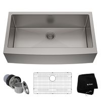 Kraus KHF200-36 Standart PRO Kitchen Stainless Steel Sink, 36 Inch Round Apron Single Bowl