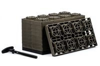 Camco Fasten 4x2 Leveling Block for Single Tires-Interlocking Design Allows Stacking to Desired Height-Includes Secure T-Handle Carrying System-Brown-10 Pack (21025)