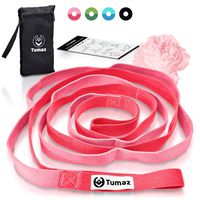 Tumaz Stretch Strap - 10 Loops & Non-Elastic Band - The Perfect Stretching Strap for PT(Physical Therapy), Yoga, Workout, Pilates, Dance - [Extra Thick, Durable, Soft - Comes with Travel Bag]