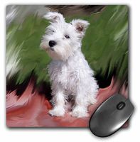 3dRose LLC 8 x 8 x 0.25 Inches White Schnauzer Mouse Pad (mp_4826_1)