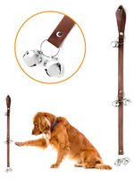 Mighty Paw Leather Tinkle Bells, Premium Leather Dog Doorbells, Extra Soft Leather with Durable Jingle Bells, Housetraining Doggy Door Bells for Potty Training (Brown)
