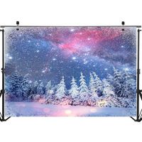 Mocsicka Winter Scene Backdrop 7x5ft Snowflake Forest Christmas Eve Photography Background Xmas Party Decoration Banner for Kids Photo Booth Backdrops