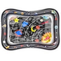 Pebble & Pear Baby Tummy Time Inflatable Water Mat - Black & White (with Free High Contrast Printable Cards)