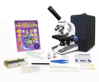 Parco Scientific 2058-S-RC-P3 Monocular Microscope, Mechanical Stage, Rechargeable, Microscope Book, Microscope Discovery Kit, 50 Prepared Slides Set, Carrying Case, Package ($20 Value)