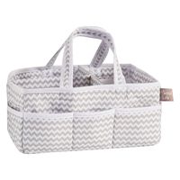Trend Lab Dove Gray Chevron Storage, Nursery, Diaper Caddy - White/Gray