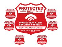Home Security System Alarm Yard Sign & 6 Alarm STATIC CLING Stickers Red PACM