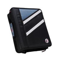 Case-it Z-Binder Two-in-One 1.5-Inch D-Ring Zipper Binders, Black, Z-176-BLK