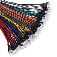 EDGELEC 140pcs (7 Colors x 20pcs) 12 Volt LED Lights Emitting Diodes Pre Wired DC 12v 5mm LED Assorted Kit Clear Lens- White Warm-White Red Yellow Green Blue Orange Small LED Lamps