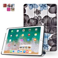 TNP iPad Mini 4 Case (Floral Black) - Ultra Slim Lightweight Folio Smart Cover Stand with Auto Sleep Wake Feature and Hard Rubberized Back for Apple iPad Mini 4 7.9 Inch Tablet 2015 Release