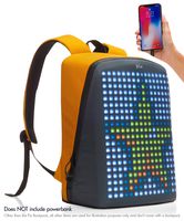 Pix Digital Customizable Backpack - Smart Waterproof Backpack with programmable LED Screen - 15'' Laptop Backpack for Women & Men (No Powerbank, Yellow)