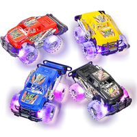 Light Up Monster Truck Set for Boys and Girls by ArtCreativity - Set Includes 2, 6 Inch Monster Trucks with Beautiful Flashing LED Tires - Push n Go Toy Cars Best Gift for Kids - for Ages 3+